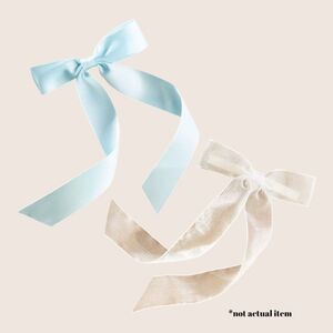 🎀 ANTHROPOLOGIE TULLE & SATIN HAIR BOWS WEDDING SET OF TWO BLUE WHITE